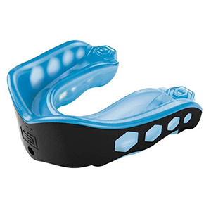 Blue and white boxing mouth guard